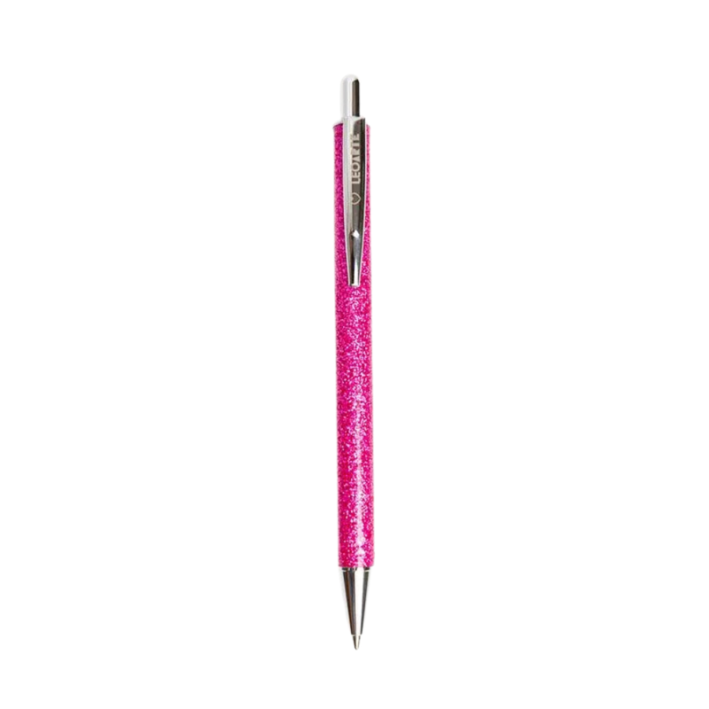 Caneta Premium Pink Vibes Rosa Com Brilho LEONORA - Frame Papelaria