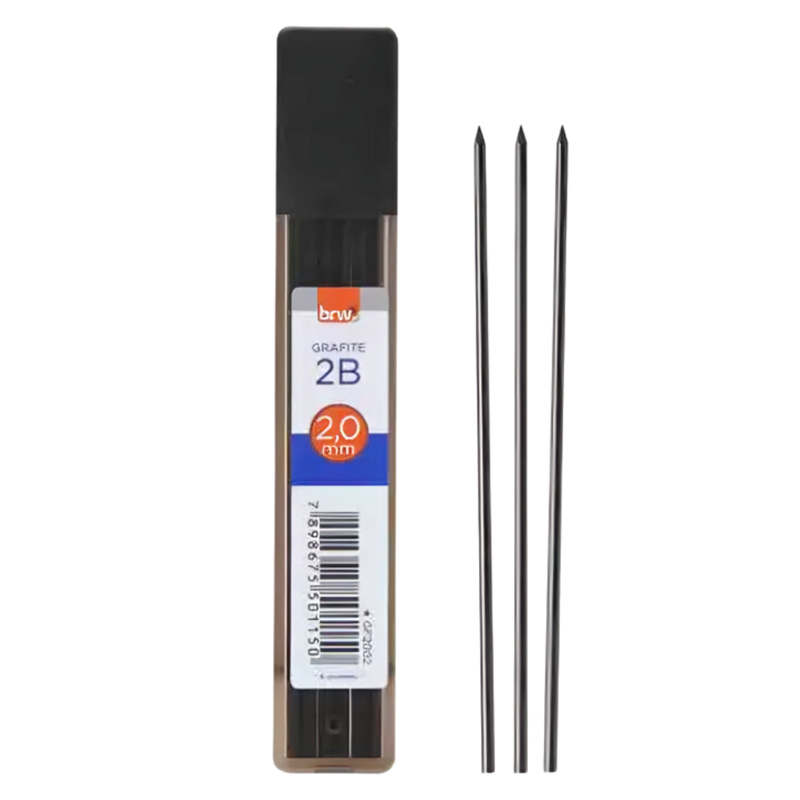 Grafite 2B 2.0mm com 6 Unidades BRW