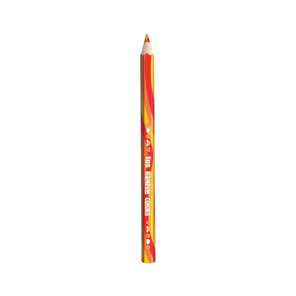 Lápis De Cor Jumbo Rainbow Colors TRIS - Laranja, Vermelho e