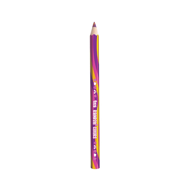 Lápis De Cor Jumbo Rainbow Colors TRIS - Roxo, Amarelo Escuro e