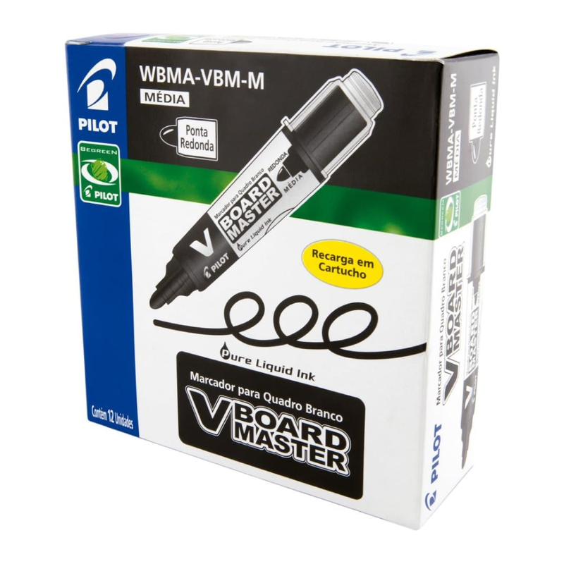 Pilot V-Board Master - 12 Ricariche Per Pennarello Lavagna Bianca, Colore Arancione, Inchiostro Cancellabile
