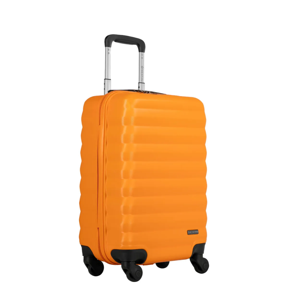 Mala de Viagem Bordo com Rodas 360° Neo SESTINI Laranja Compacta e