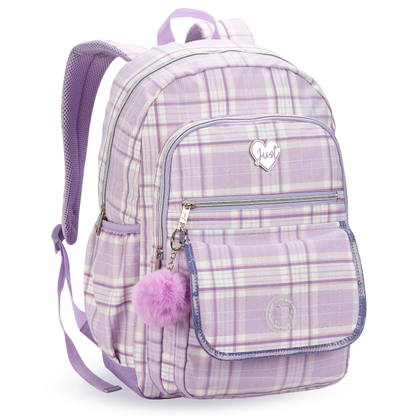 Mochila de Costas Feminina Premium Xadrez Love Just DENLEX com