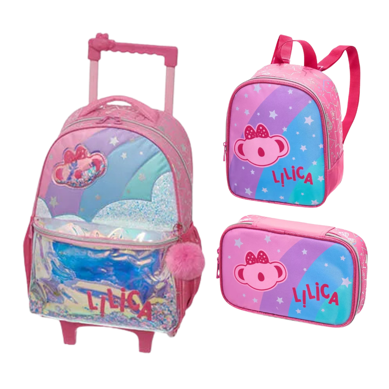 リリカ　0825 Kit Escolar Mochila de Rodinhas Lilica Ripilica Super Star com