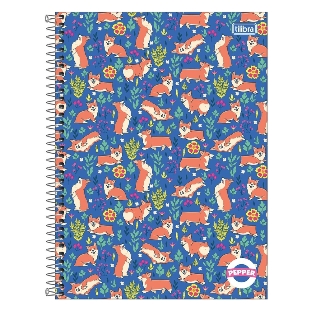 Caderno Espiral Capa Dura Universitário Pepper Feminino 160 Folhas 10 ...