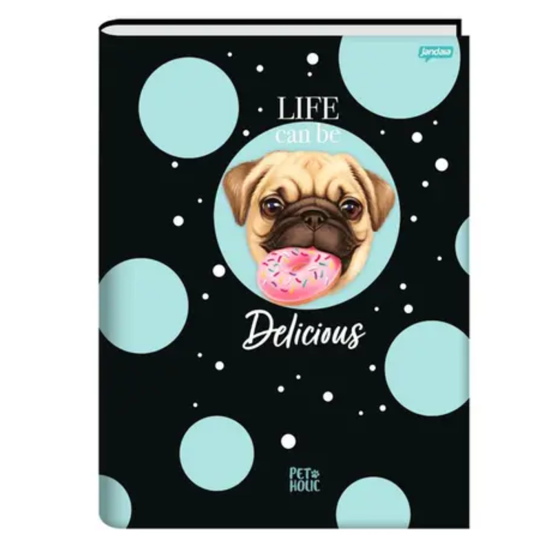 Caderno Universitário Pet Holic Jandaia Estampa 9: 1 Matéria, 80