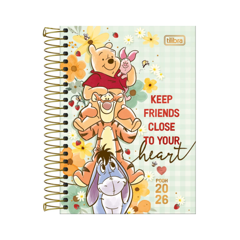 Agenda 2025 Premium Capa Dura M5 176 Folhas Ursinho Pooh TILIBRA