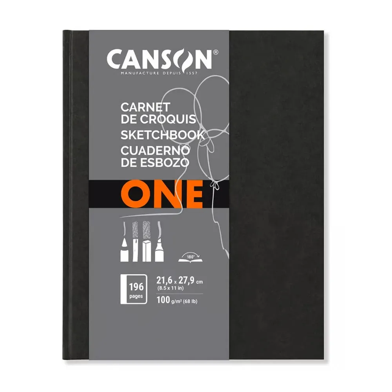Caderno Sketchbook Brochura 100g/m² 196 Folhas A5 21,6x27,9cm One