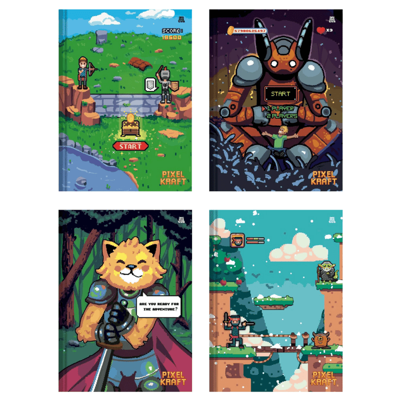 Caderno Brochura Universitário 80 Folhas Pixel Kraft ANIMATIVA